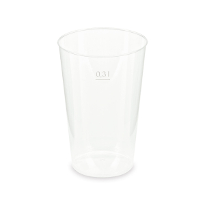 Mehrwegbecher Pfandbecher transparent stabil+ PP 0,3L Eichstrich Ø 80mm, 15 Stk.