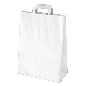 Papiertragetaschen 39 x 32 x 16 cm mit EAN-Code weiß, 250 Stk.