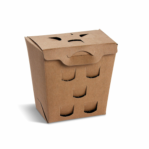 Pommes Fritesboxen kraft braun 11 x 11 x 7,3cm Fettbarriere, 50 Stk.