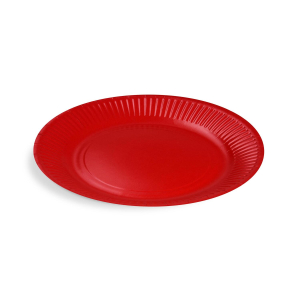Pappteller Partyteller rund Ø23cm fettdicht rot, 10 Stk.
