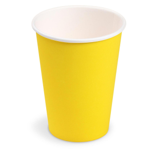 Getränkebecher Party/Pappbecher gelb 240ml, Ø 74mm, 10 Stk.