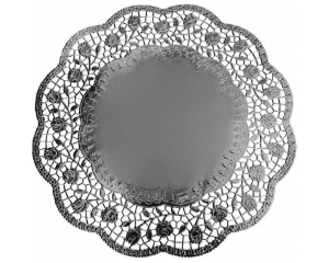 Deko-Tortenspitzen rund silber Ø 36 cm, 4 Stk.