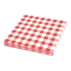 Servietten Prägeservietten 33 x 33 cm, 1-lagig, KARO rot, 100 Stk.