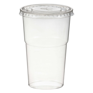 Smoothiebecher inkl. Deckel mit Schlitz 200 ml, Ø 78mm, PET, glasklar, 50 Stk.
