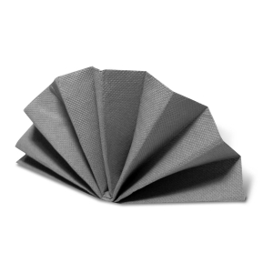 DekoStar Servietten 38 x 38 cm grau, Geprägte Tischservietten Tischdekoration, 50 Stk